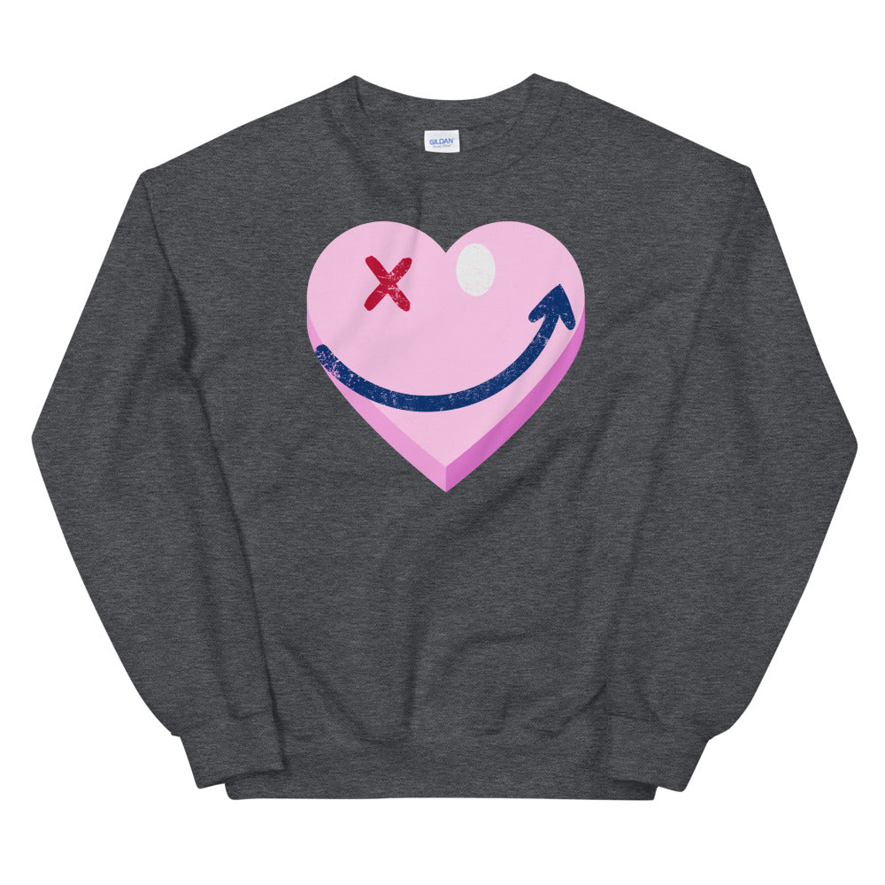 Unisex Sweatshirt Heart Smiling Face