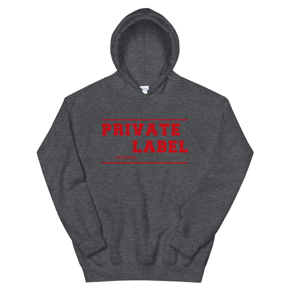 Unisex Hoodie Private Label Front & Back Red Letters