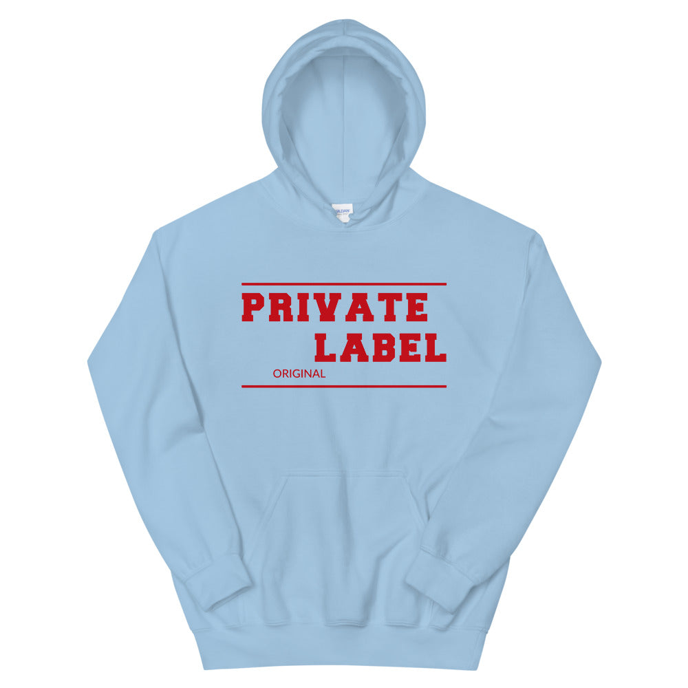 Unisex Hoodie Private Label Front & Back Red Letters