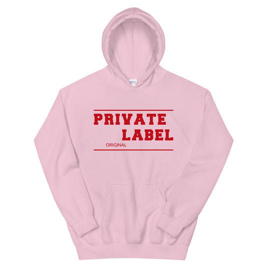 Unisex Hoodie Private Label Front & Back Red Letters