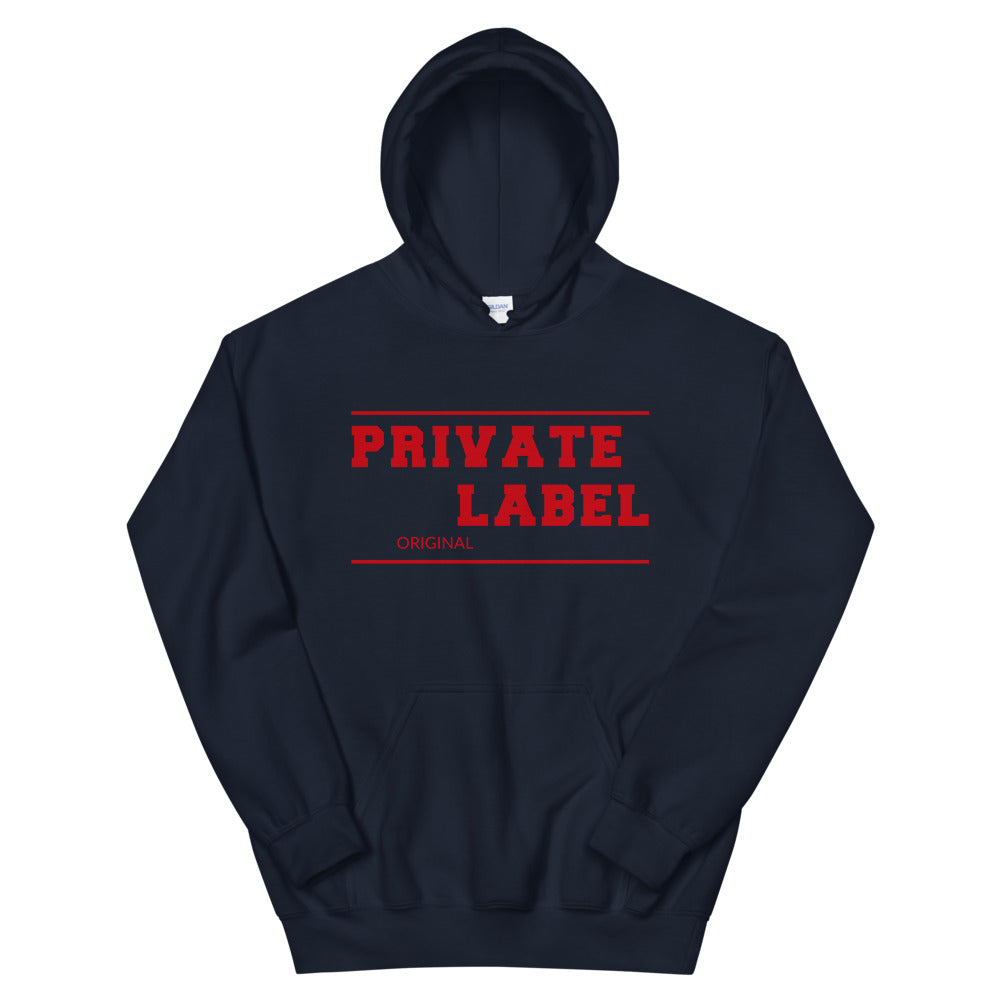 Unisex Hoodie Private Label Front & Back Red Letters