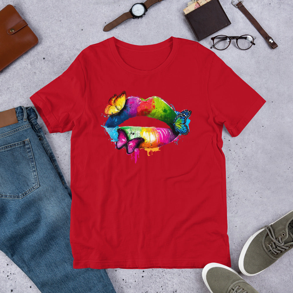 Short-Sleeve Unisex T-Shirt Colorful Lips